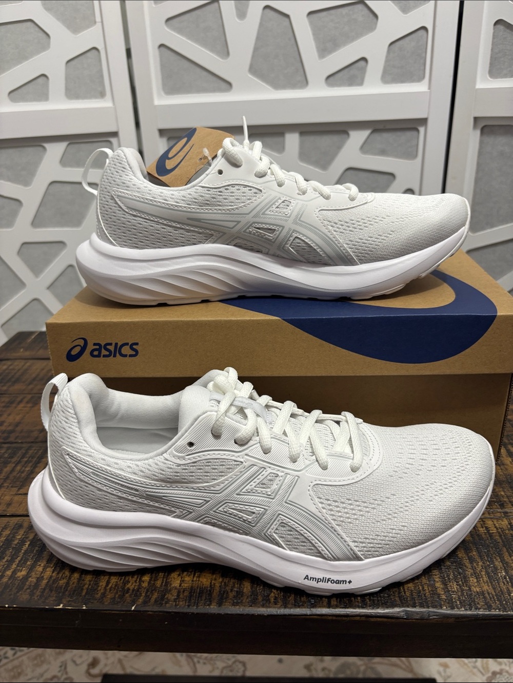 ASICS Gel Contend 9 Women’s White/Glacier Grey Running Shoes - AmpliFoam Size 9